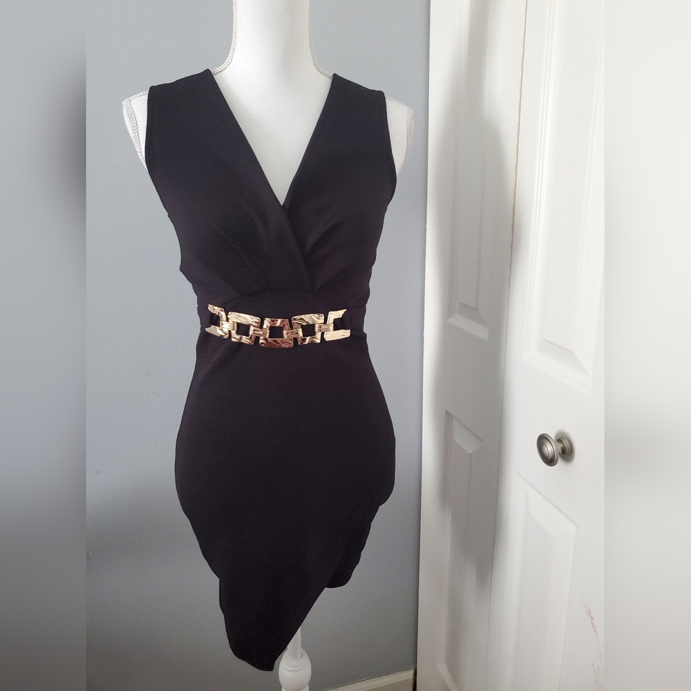 Agaci black asymmetrical dress size small
